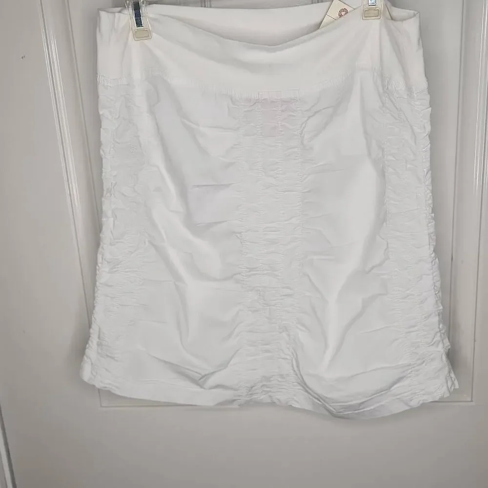 Wearables by XCVI white ruched pull on skirt women's petite XL - Picture 3 of 4
